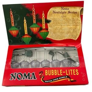 Vintage Noma Bubble lites set of crystal clear 6 light set Christmas bubble lite